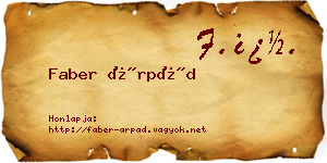 Faber Árpád névjegykártya